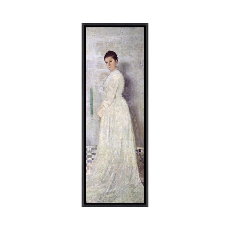 Harmonie en blanc - impression d'art mural, 72 po x 24 po, Toile avec cadre, Noir patiné