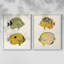 Poisson jaune et gris III - reproduction encadrée de qualité supérieure - prêt à être accroché - aucun clou requis - aucun clou requis-1608342262-1608342250