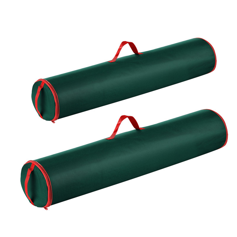 2 Wrapping Paper Storage Bags - Zippered Canvas Totes with Nylon Handles - Fits Up To 40-Inch Rolls of Gift Wrap by Tiny Tim Totes