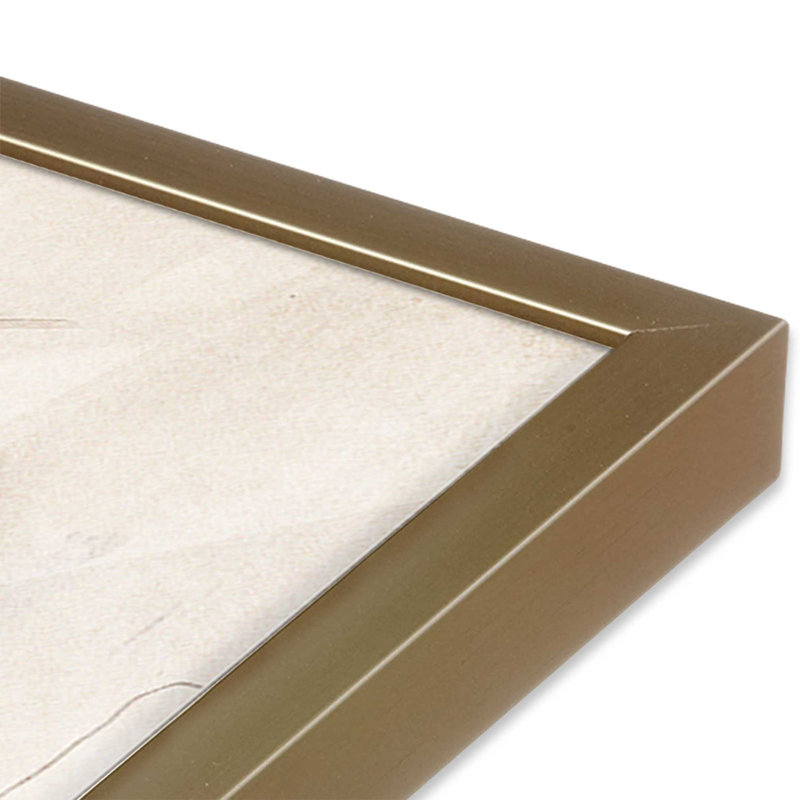 Crescendo chaotique I, H 17,75 po x l 17,75 po, Cadre simple brossé doré