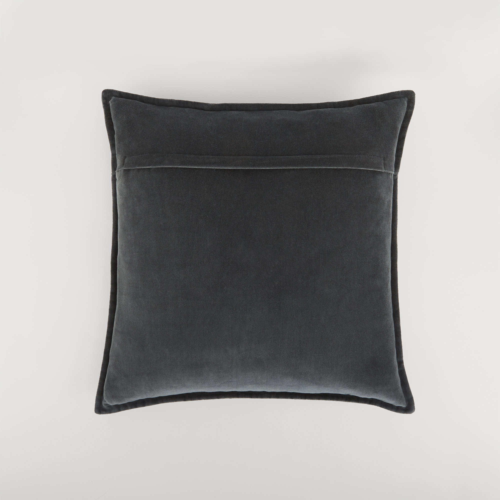 Edgar 100% Cotton Throw Pillow, Charcoal, 20"H x 20"W, Down