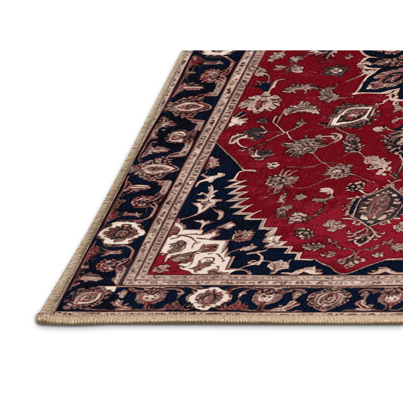Machine Washable Persian Brown Area Rug, Rectangle 5' x 7'