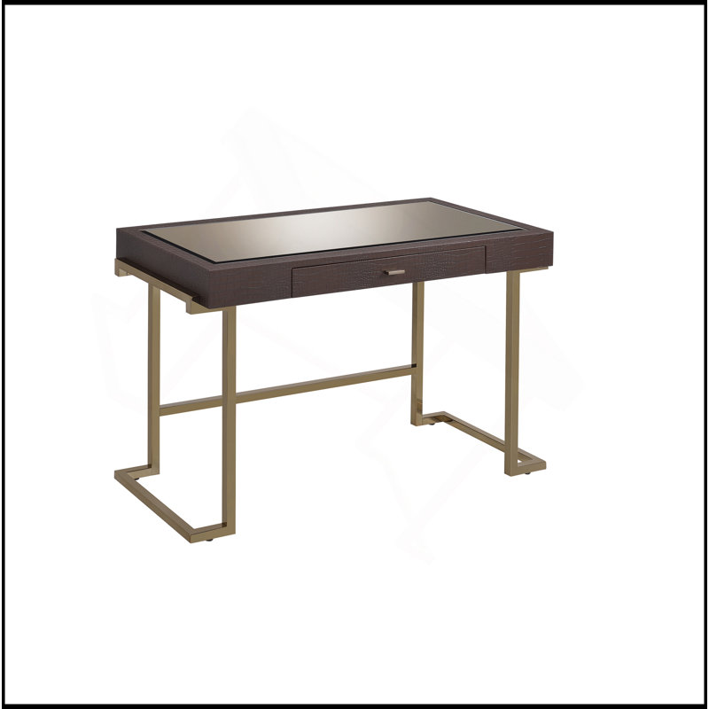 Table de bureau espresso et champagne