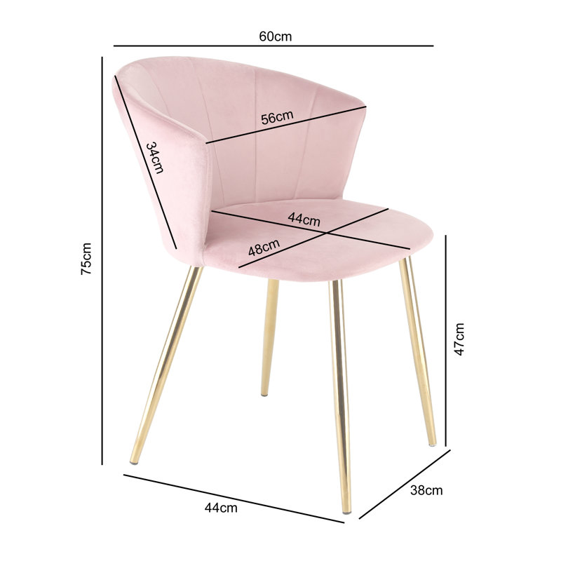 Polster 49cm H Velvet Upholstered Armchair, Pink