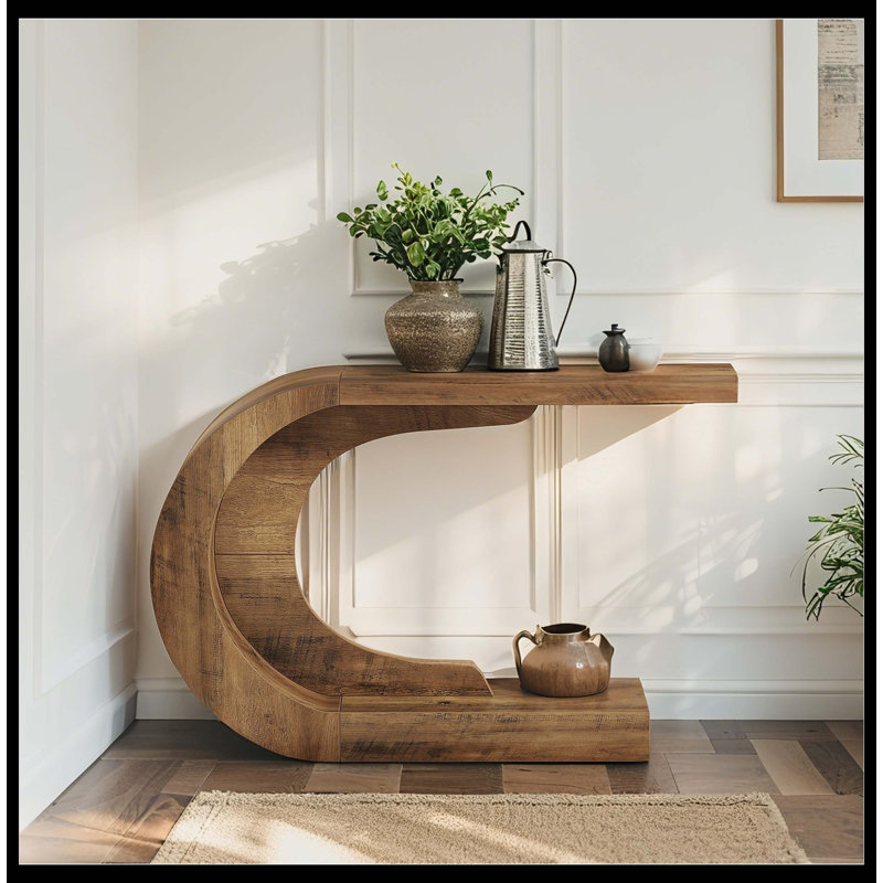 43" Console Table, C-Shaped Modern Accent Table Hallway Table