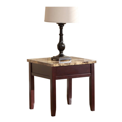 Table d'appoint 1 pièce en bois de cerisier foncé