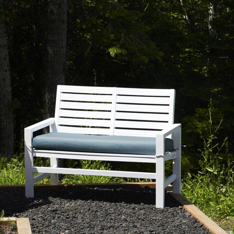 DUCKCOVERS All-Weather Outdoor Bench Cushion, Blue Shadow, 3" H x 48" W x 18" D 