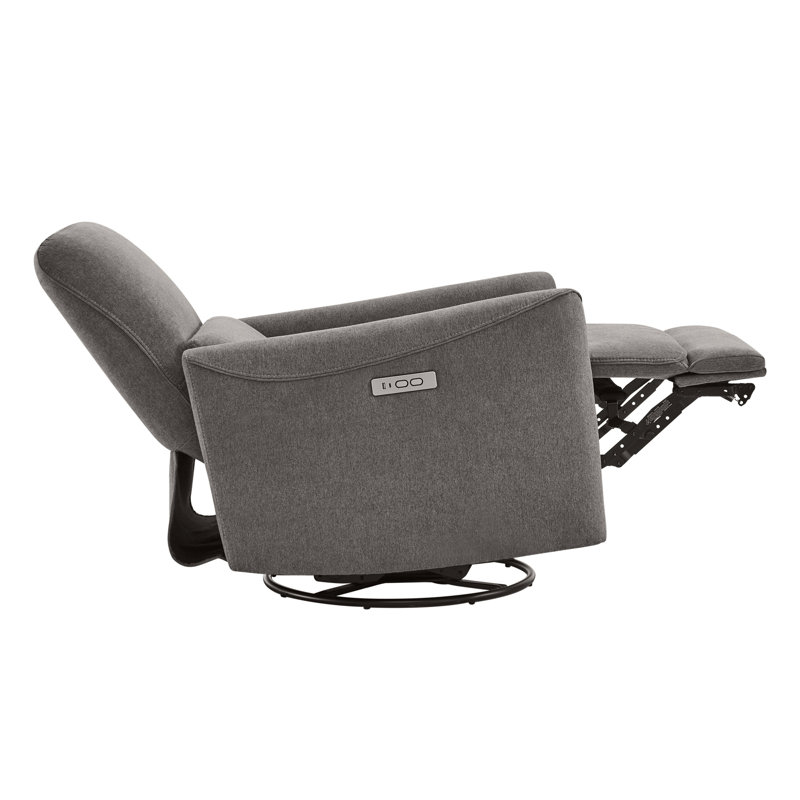 Fauteuil inclinable électrique pivotant rembourré Cadavid, Gris métal