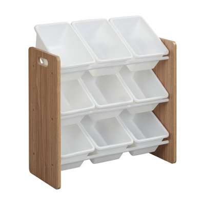 ECR4Kids 3-Tier Organizer with 9 Bins, Toy Storage -  ELR-20541-DNWH