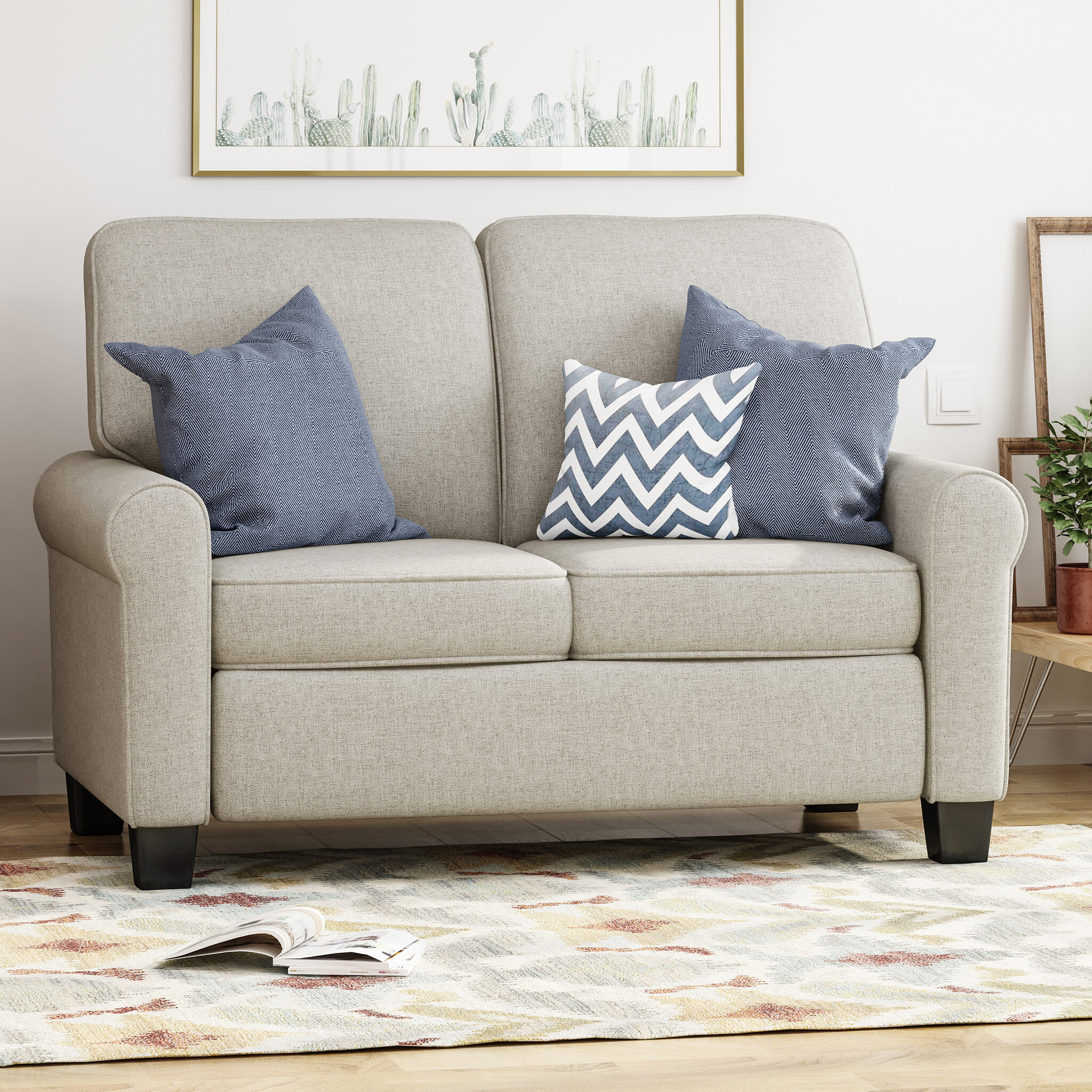 Lorell Quintessence Upholstered Sofa With Lumbar Support