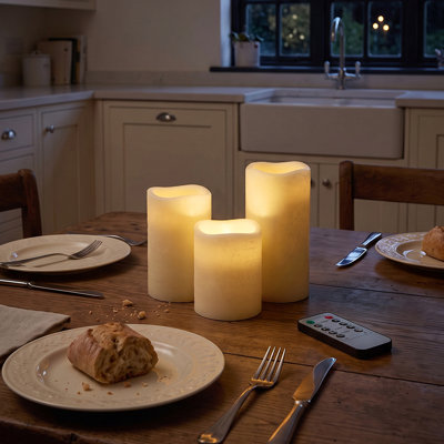 3Pcs LED Flameless Candles with Remote Control
