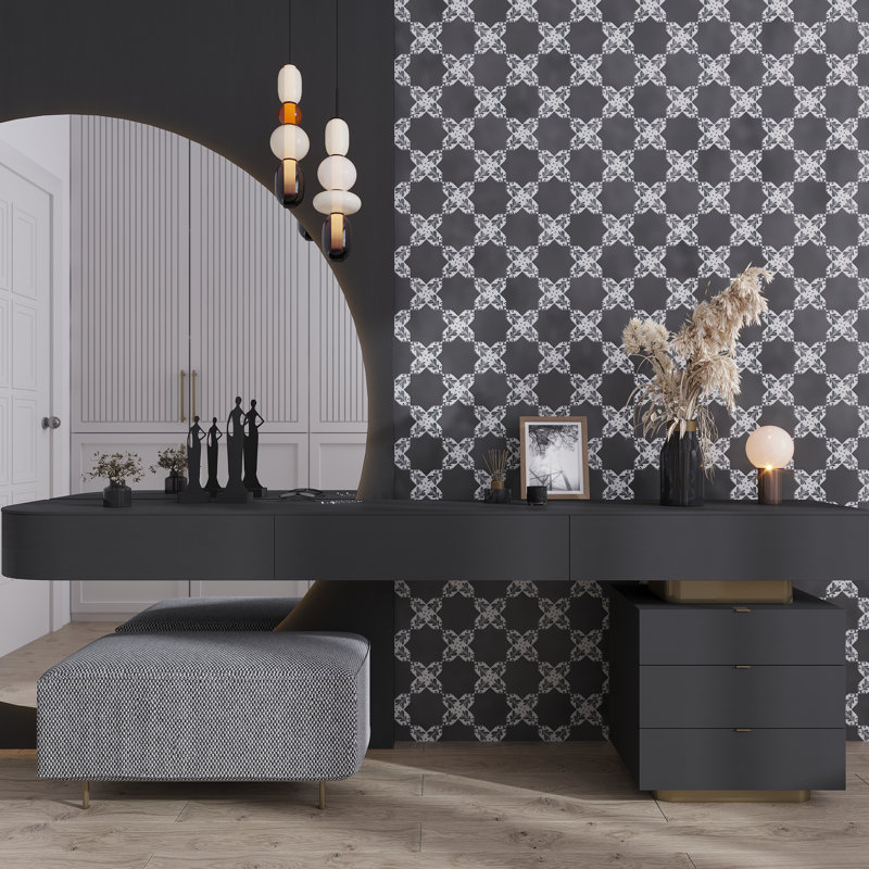 Carreau de céramique simple l 5,35 po x L 5,35 po Siena, Poivre noir
