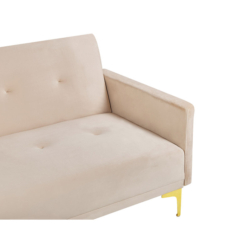 Ethel 3 Seater Velvet Sleeper, Beige