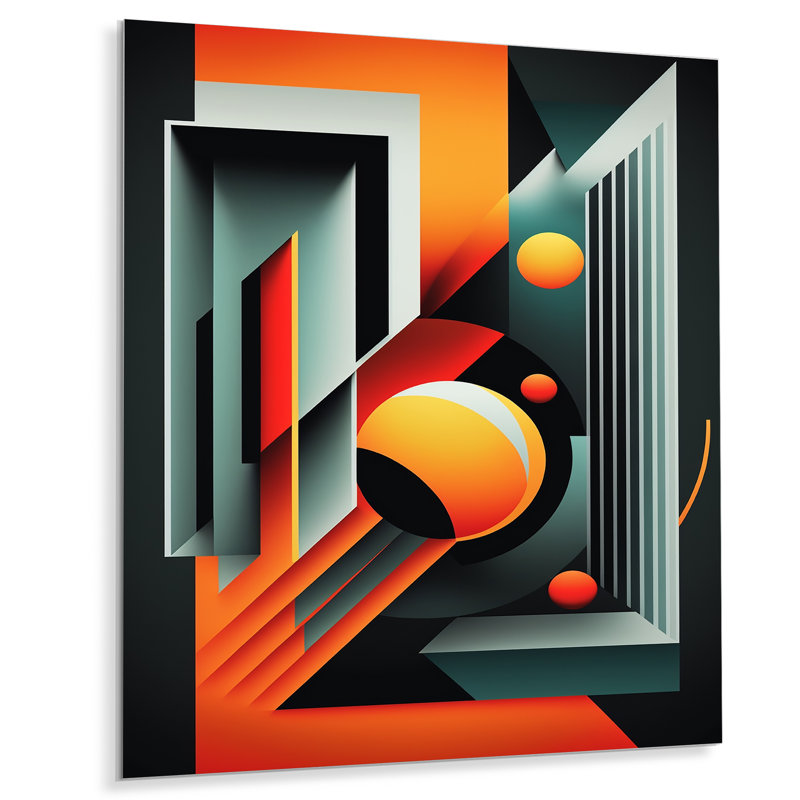 Décoration murale rétro en métal géométrique «Elementary Geometrics», H 20 po x l 12 po x P 1 po