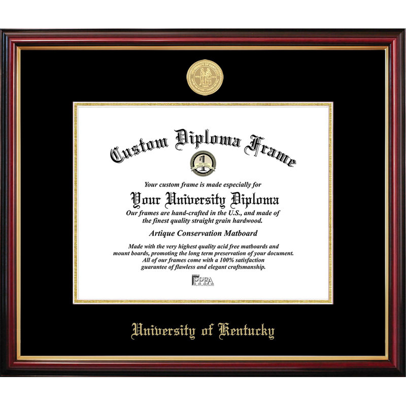Cadre de petit diplôme des Wildcats de l'Université du Kentucky, L 11 po x H 8,5 po, NCAA Kentucky