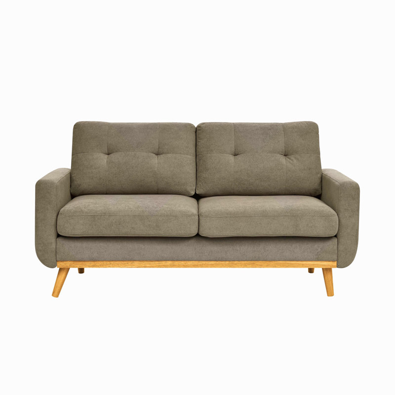 Canapé capitonné 67,7 po de largeur Mid-Century avec pieds en bois