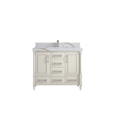 Meuble-lavabo simple 42 po avec comptoir en quartz Aberdeen