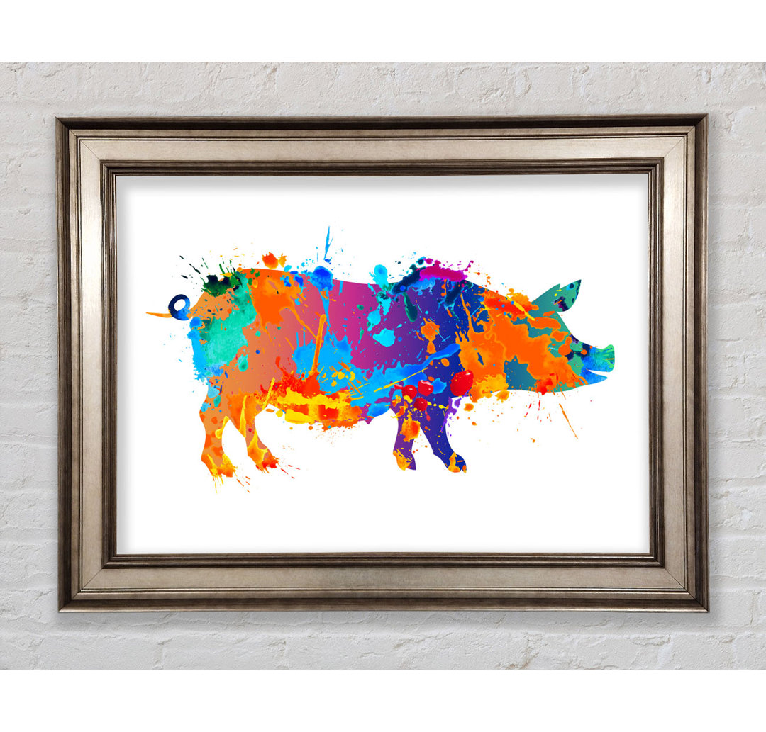 Colour Splash Pig - Einzelner Bilderrahmen Kunstdrucke