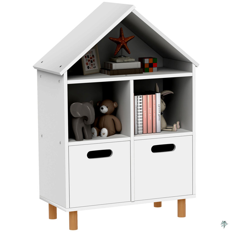 Bookshelf, 3 Tier Kids Bookcase With Two Drawers, Bookshelf