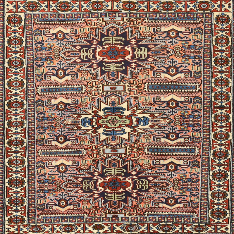 Tapis oriental oriental / noir / crème, Rond 8 pi