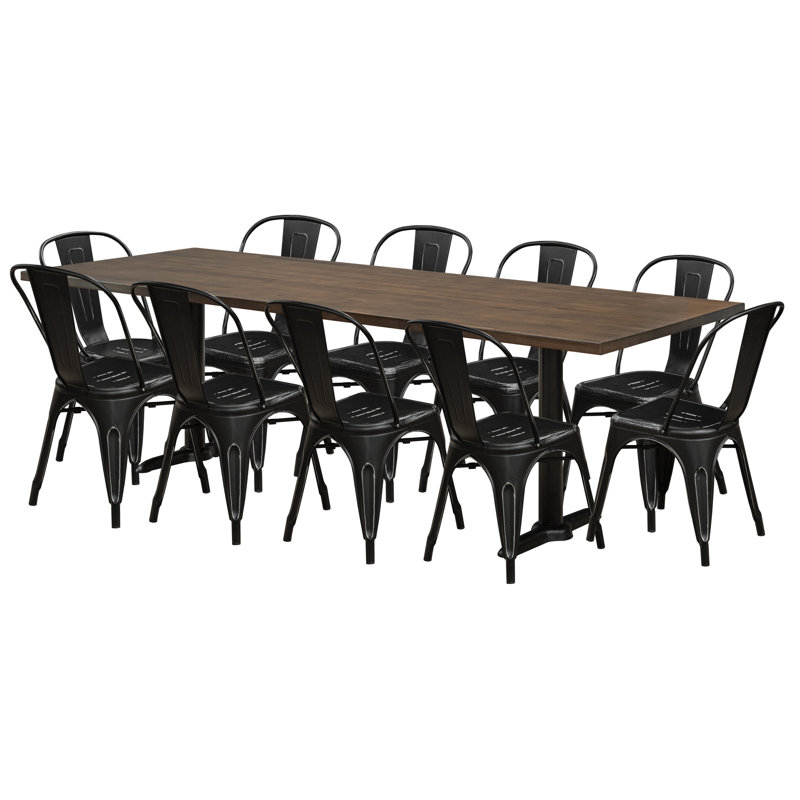 Table rectangulaire L 96 po x l 36 po Phoebe, Marron foncé