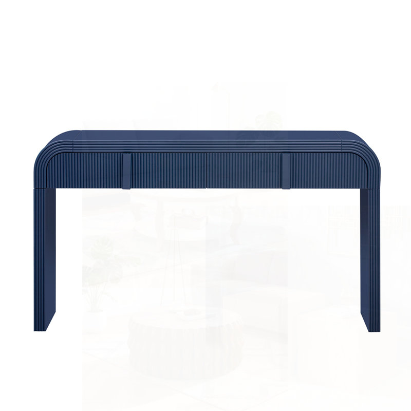 54.9" W Console Table With 2 Drawers, Navy Blue