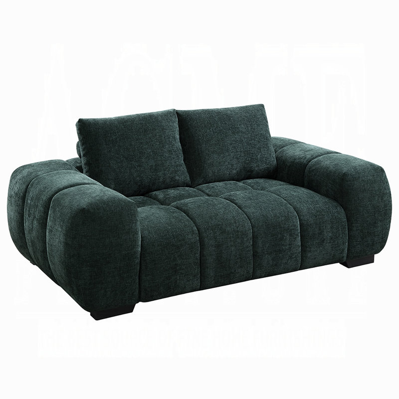 Causeuse en chenille verte Ferrand