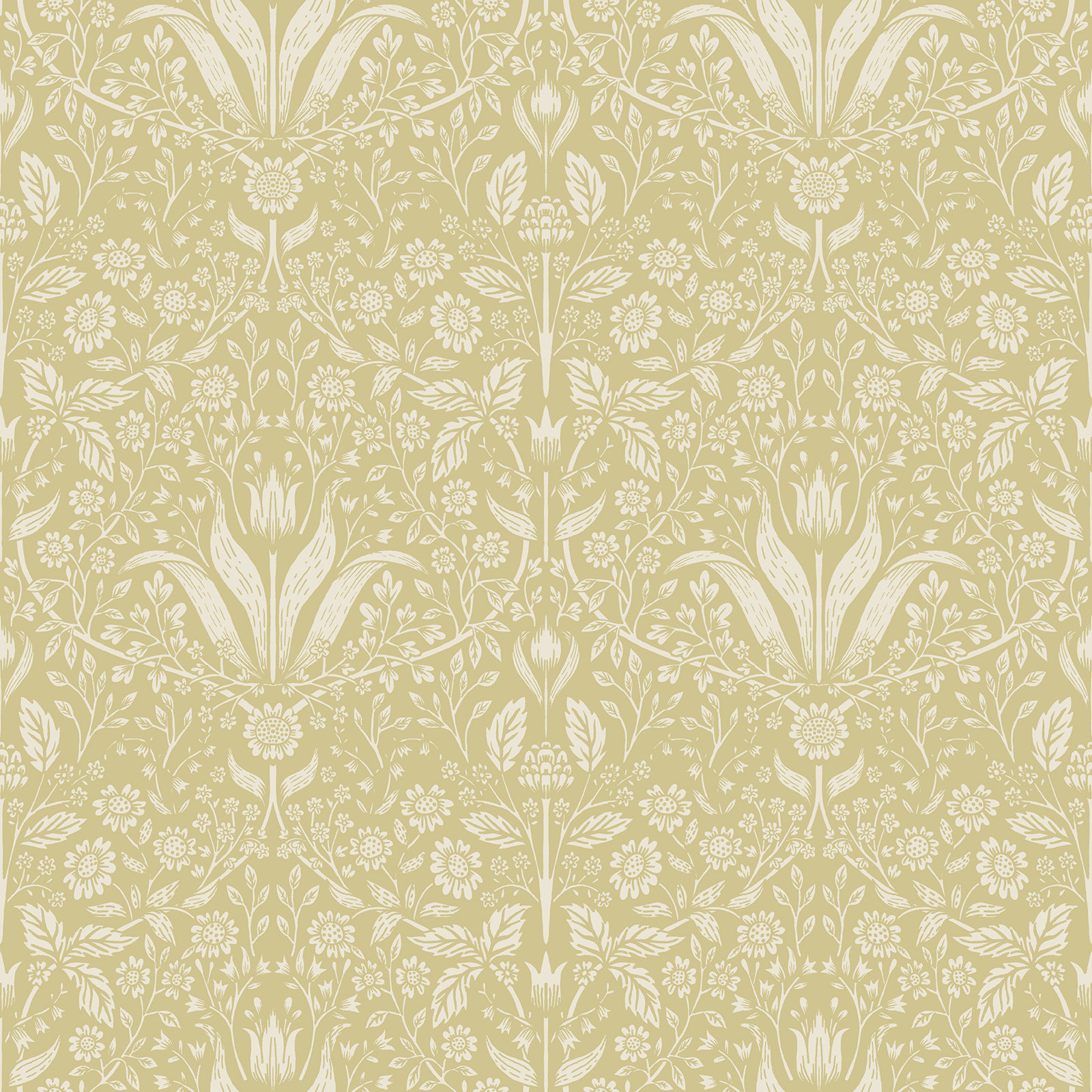 Triste Floral Wallpaper, Yellow