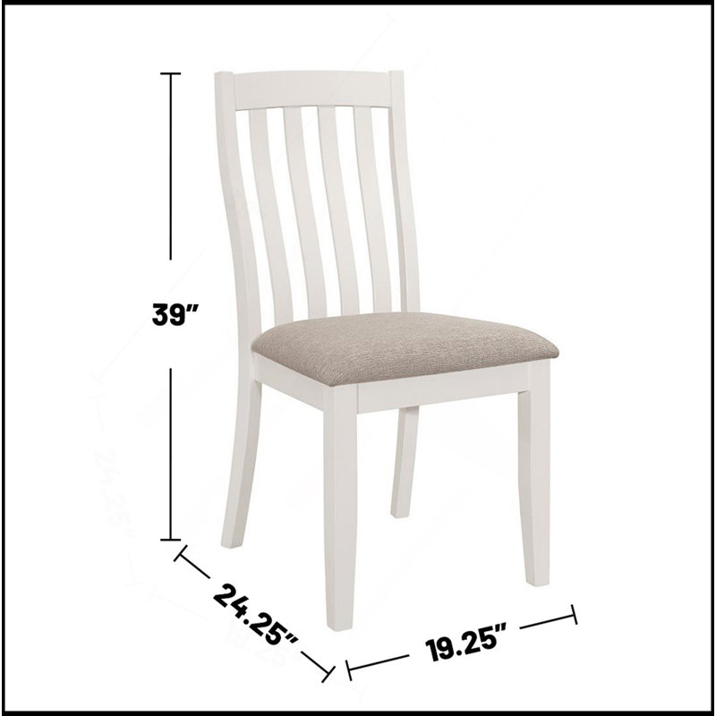 Chaise d'appoint rembourrée (ensemble de 2), Blanc, Beige