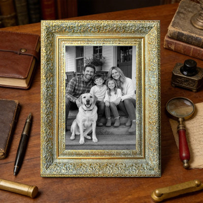 Cadre photo d'inspiration galerie 8 pièces x 10 po avec support de table et crochets muraux or antique 3 pièces