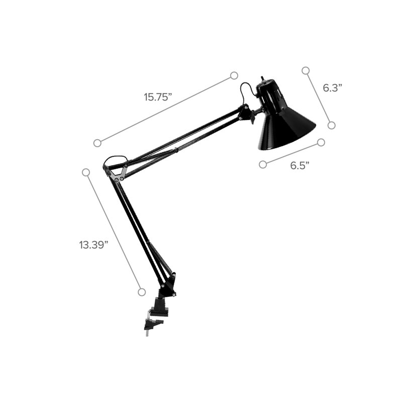 Lampe de bureau 16,93 po noire