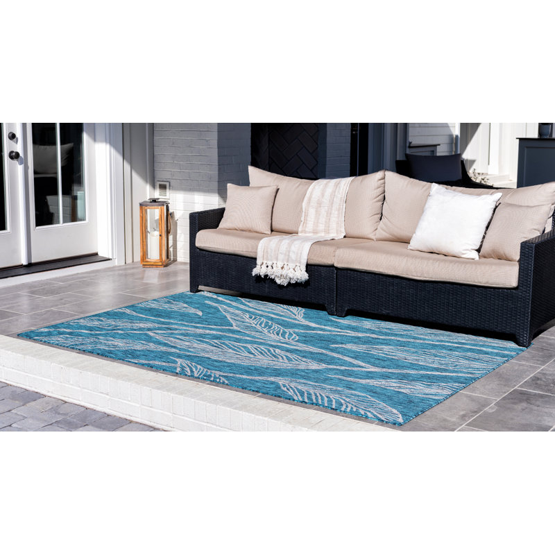 Tapis bleu sarcelle Yvelines, Rectangle 6 pi 1 po x 9 pi