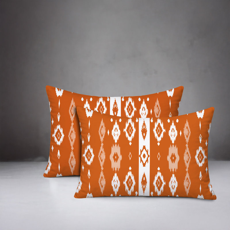 Oreiller réversible intérieur / extérieur Nita, Orange, 25 x 18
