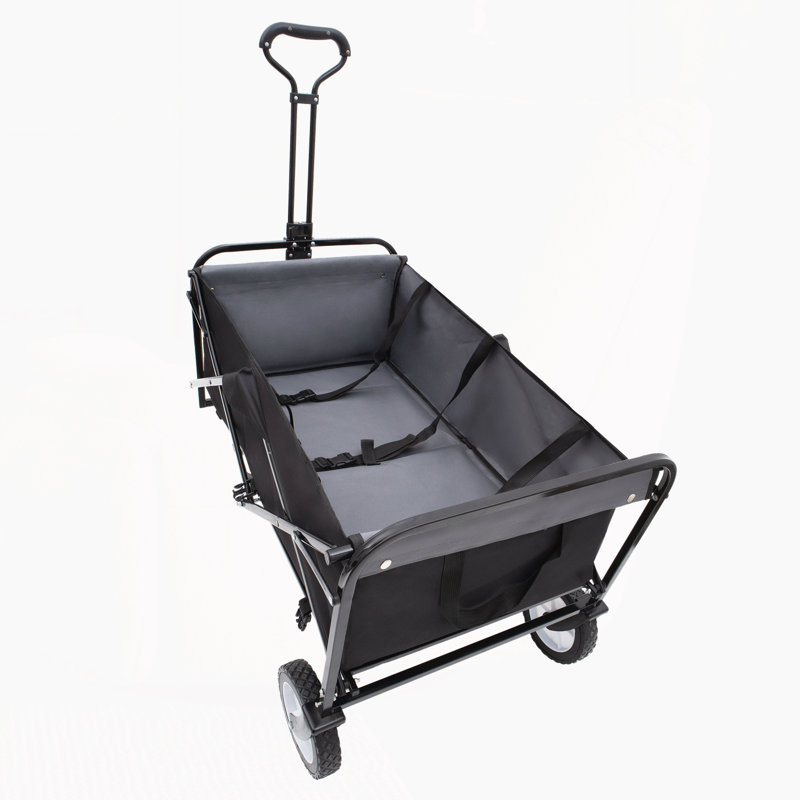 Chariot pliable à roulettes pliable avec roues, Noir