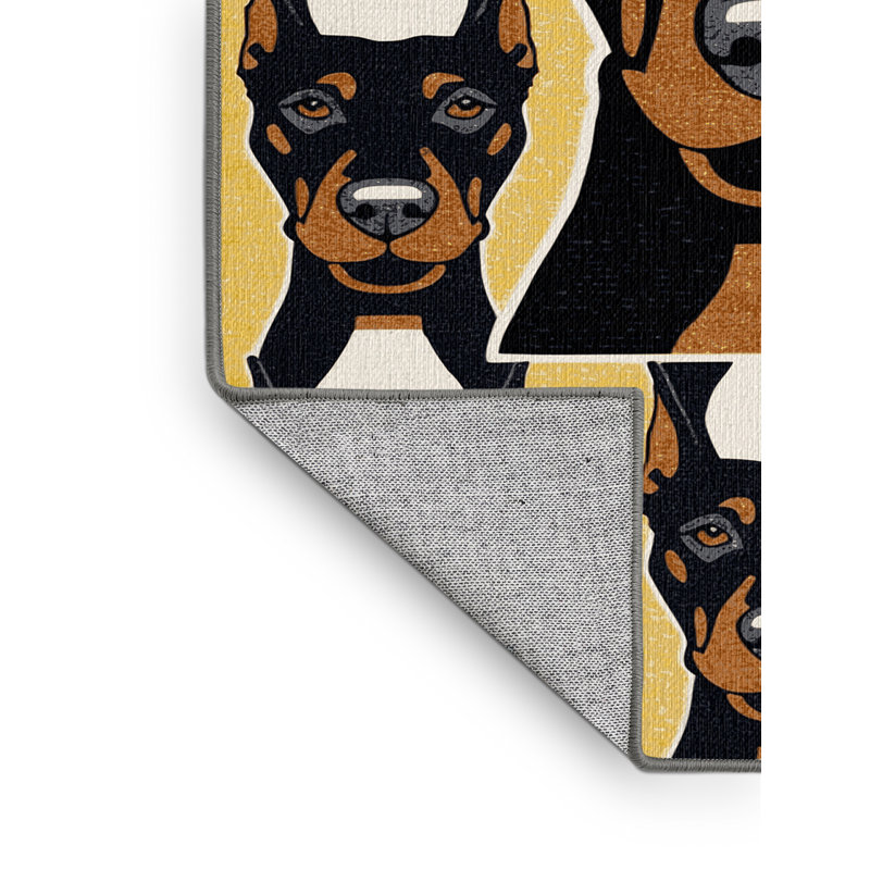  Tapis lavable Doberman Pinscher, Rectangulaire 3 pi x 5 pi