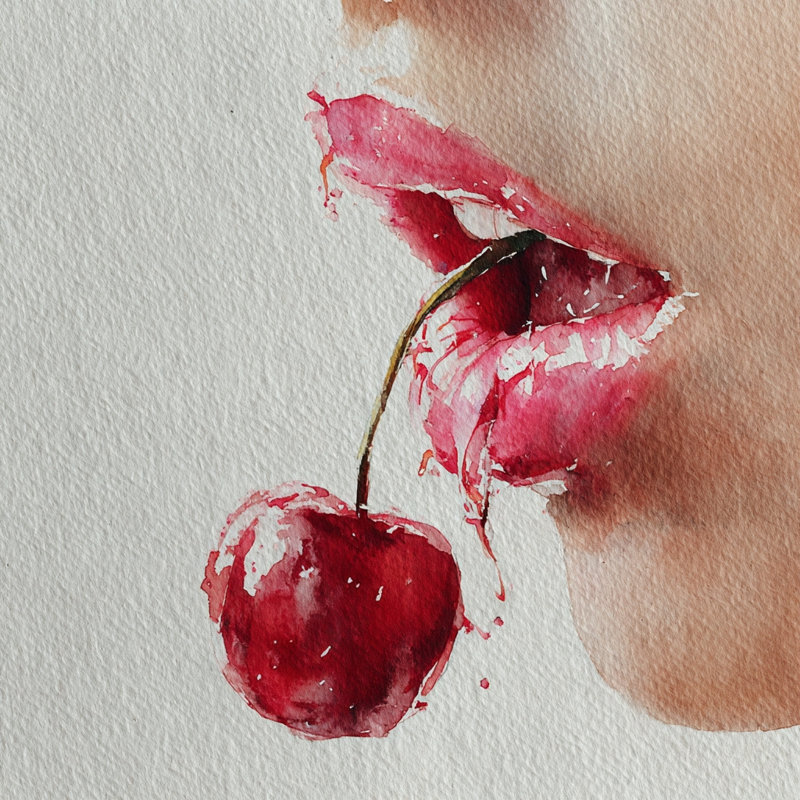 «Falling Cherry», art mural sur toile tendue, L 20 po x H 20 po x P 1,5 po