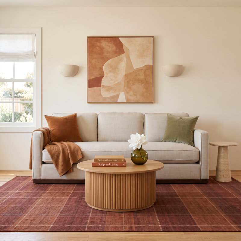 Bobbi 87'' Upholstered Sofa, Effie Linen Performance, Walnut