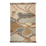 Rug Abstract Area Rug in Orange