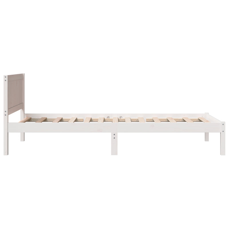 Solid Wood Bed Frame, 95.5cm x 205.5cm, White
