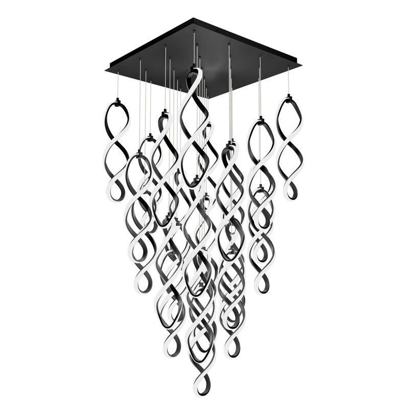 Luminaire suspendu 25 lumières Interlace, Noir