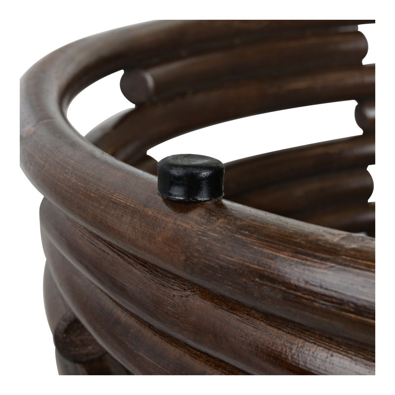 Zeke Rattan Round Coffee Or Side Table, Espresso Brown, Espresso Brown