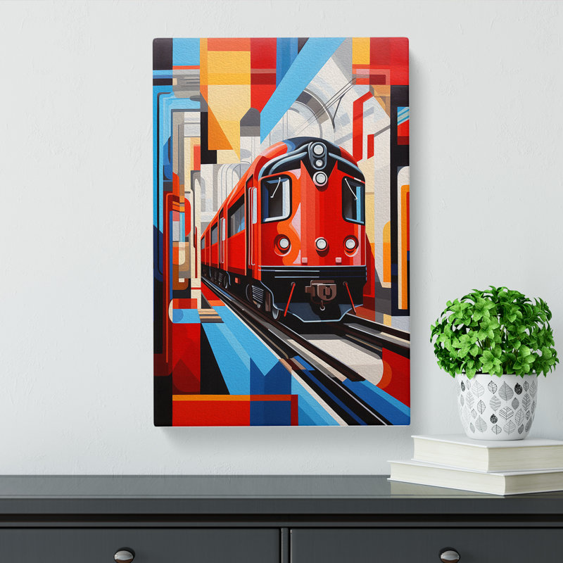 Train Constructivism - Wrapped Canvas, 60cm H x 40cm W x 3cm D