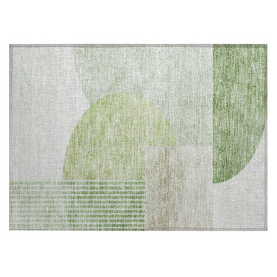 Washable Geometric Indoor / Outdoor Rug