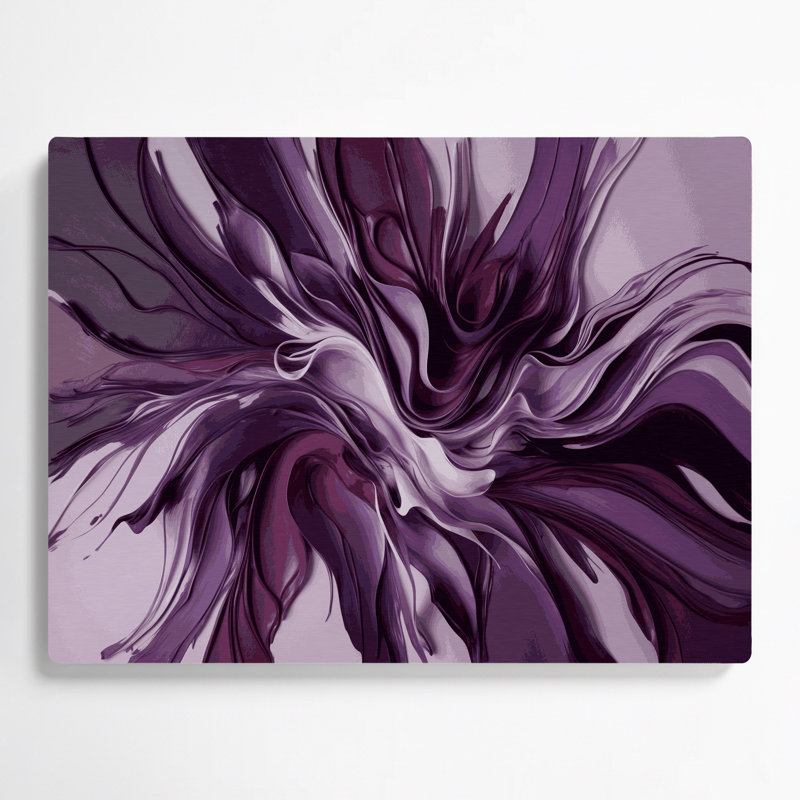 «Lyrical Abstraction 35», art mural en métal mauve, H 16 po x l 20 po
