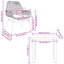 Ensemble repas de patio avec coussins en verre et poly rotin-727446106-727446051-727446054
