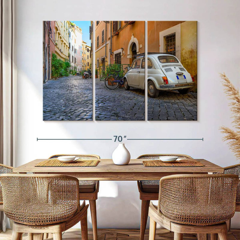 Rue pavée Sireci à Rome, H 42 po x l 65 po