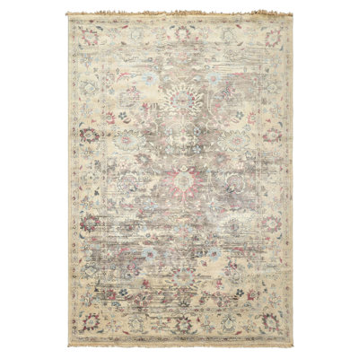 5'11''x8'10'' Hand Knotted Wool Taupe Oushak Transitional Kalaty Rug