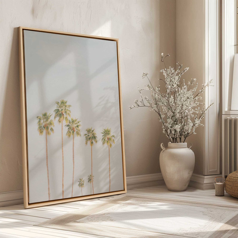 Impression sur toile Palm Tree Symphony, dans un cadre doré poli, 18 po x 12 po, H 18,75 po x l 12,75 po x P 1,75 po