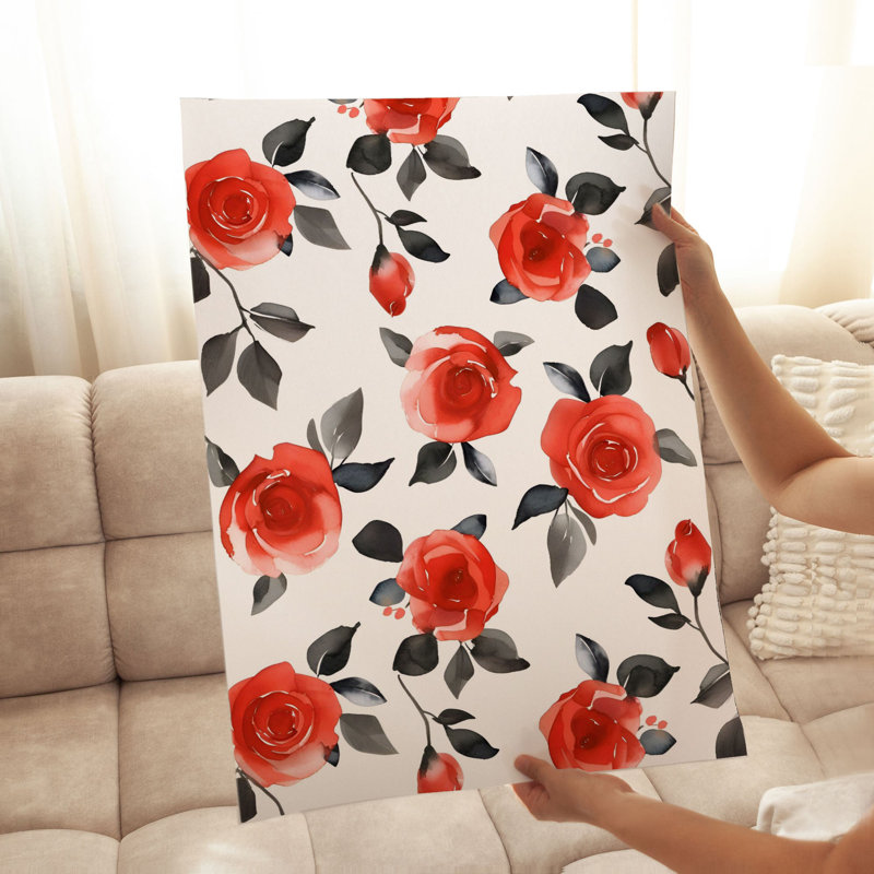 Fleurs rouges et roses, impression non encadrée, H 10 po x l 8 po