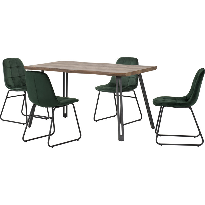 Catrinel Wave Edge Dining Set, Emerald Green